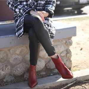 Zara Leather Cowboy Ankle Boots